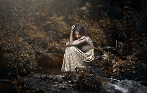 Girl, nature, Marina