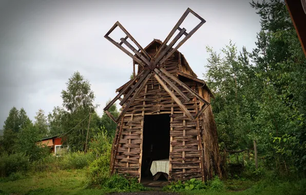 Greens, Nature, Tree, Mill, Board, Beautiful, Russia