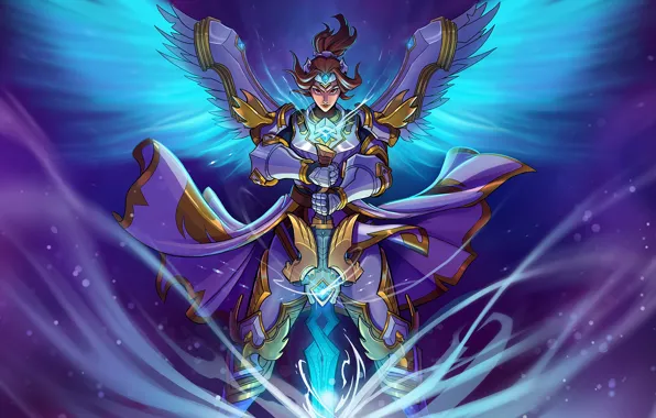 Girl, the game, sword, knight, Paladins