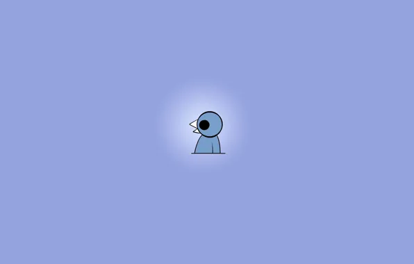 Bird, color, minimalism, blue, hell, solid