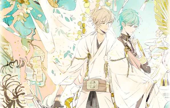 Anime, art, guys, two, Touken ranbu, Dance Of Swords