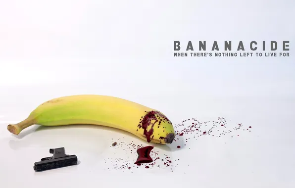 Picture gun, weapons, blood, banana, suicide