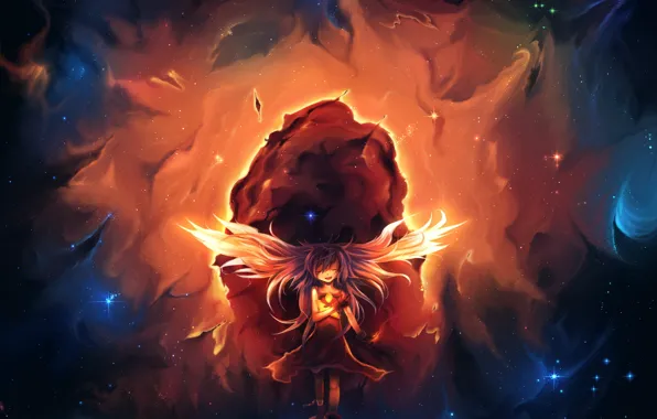 Picture girl, magic, wings