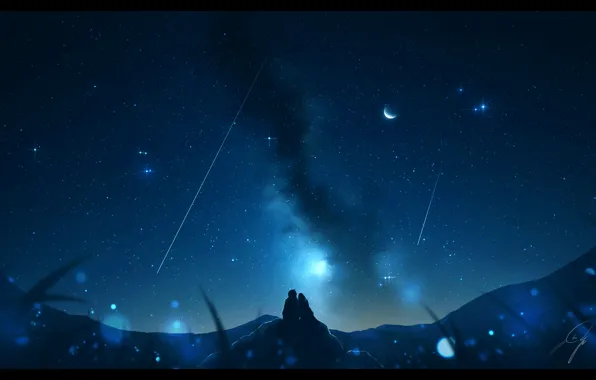 Girl, guy, Starfall