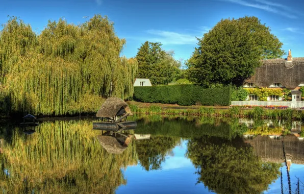 Picture water, the city, pond, photo, England, Crawley Winchester