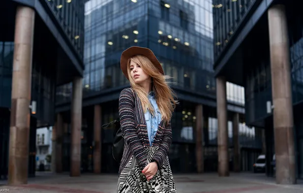 Girl, blonde, hat, beautiful, Maxim Guselnikov, Irina Popova