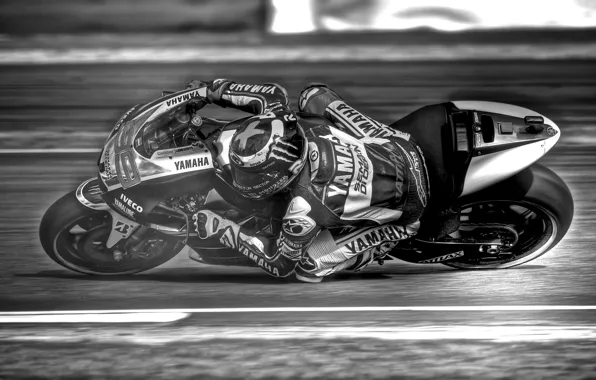 Picture race, motorcycle, Yamaha, Jorge Lorenzo