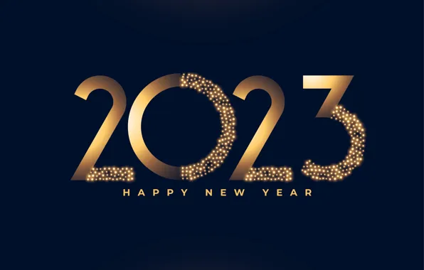 Lights, the dark background, the inscription, Shine, point, figures, New year, gold