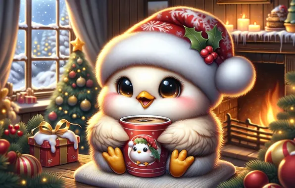 Light, comfort, style, room, bird, animal, the evening, Christmas