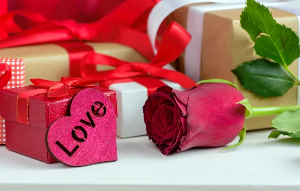Love, gift, heart, roses, red, red, love, flowers