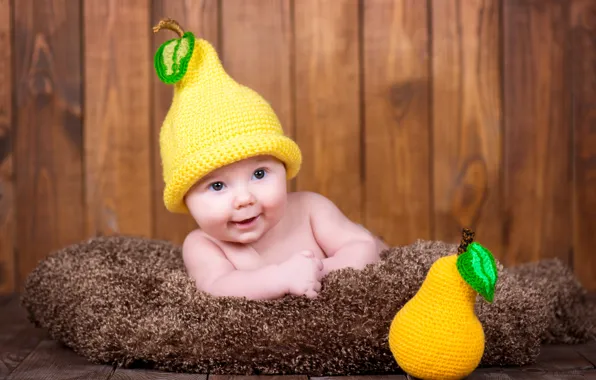 Picture joy, children, lies, baby, cap