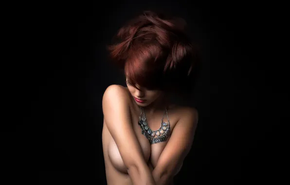 Chest, Black background, Red