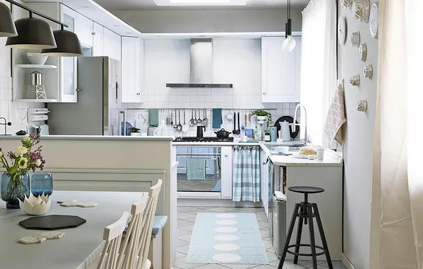 Style, Villa, interior, Italy, kitchen, dining room, dining area, Italian design