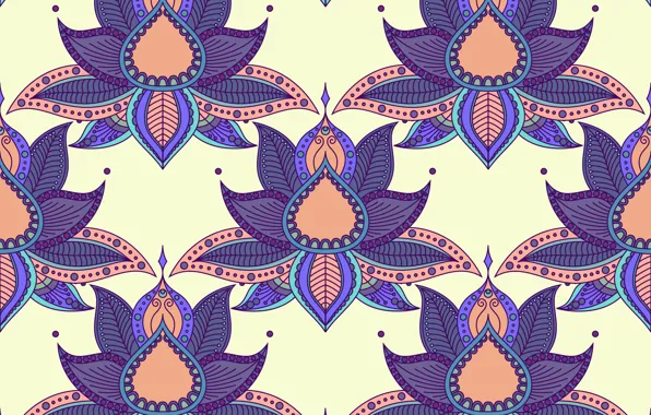 Picture flowers, pattern, India, Lotus