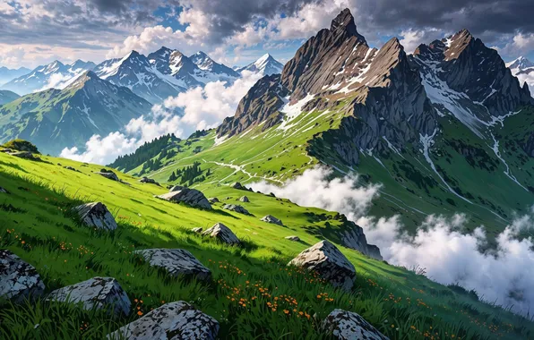 Picture mountains, alps, switzerland, tourism, swiss