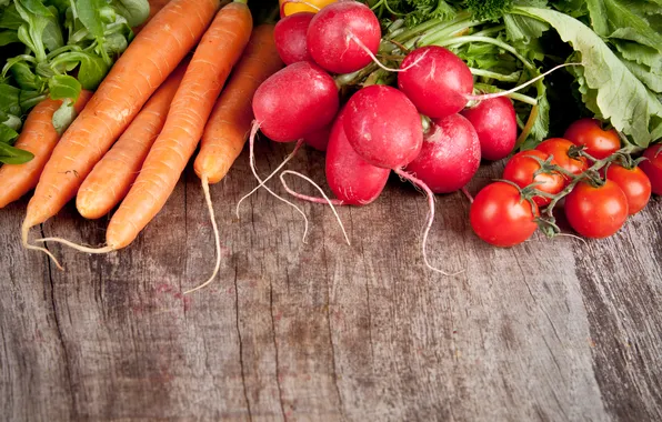 Picture photo, Vegetables, Tomatoes, Food, Carrots, Radishes