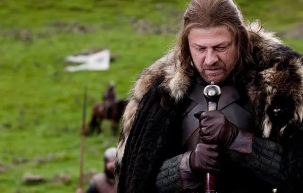 Picture sword, armor, fur, banner, Game of Thrones, game of thrones, Sean bean