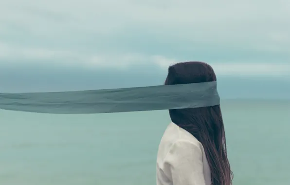 Girl, Line, The wind, Train, Scarf, Forgotten, Lost, Spent
