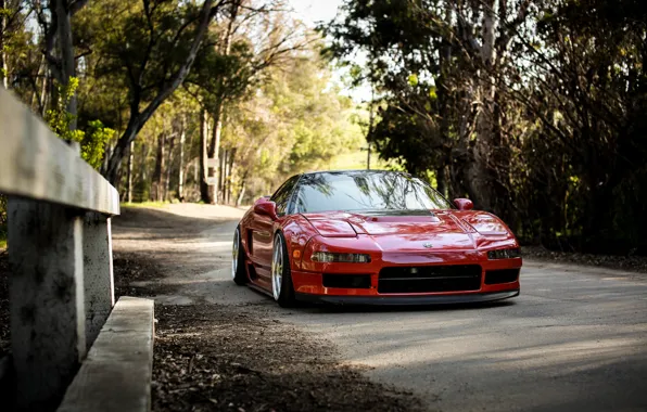 Red, Honda, Road, Acura, NSX, Sportcar, Trees, Honda NSX
