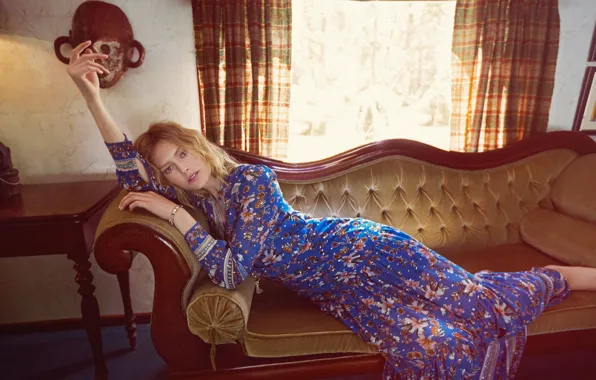 Room, sofa, interior, window, blonde, items, Model Charlotte Cordes, Photographer LM / Petra Wiebe Team