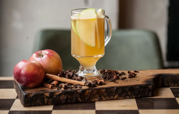 Picture drink, apples, cinnamon, clove