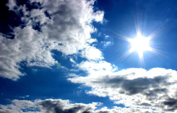 The sky, the sun, clouds