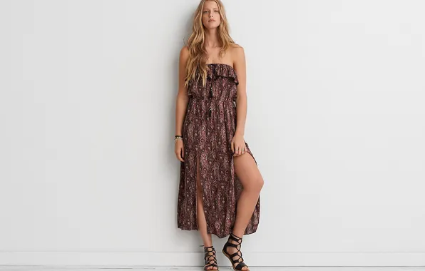 Long hair, dress, legs, woman, young, beautiful, model, Abby Champion
