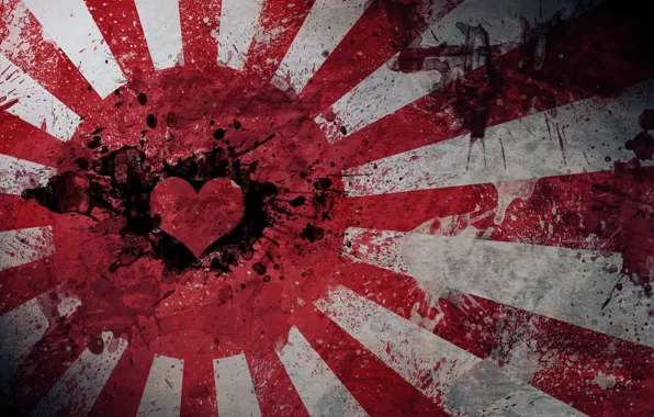 Heart, Japan, flag, Japan, love, flag, hearth