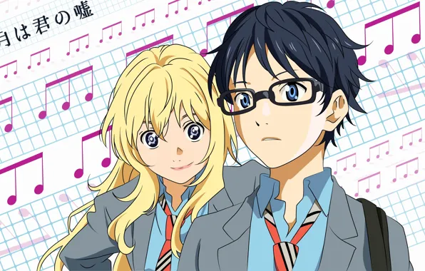 Girl, anime, art, guy, shigatsu wa kimi no uso, Your April Lie