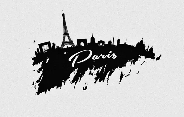 Picture the city, Paris, vector, silhouette