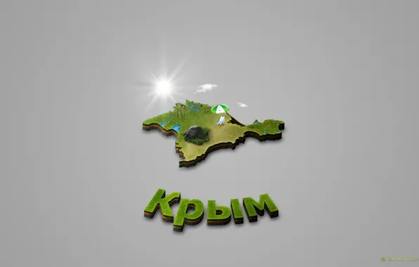 Picture island, map, Crimea, world