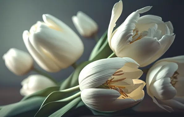 Flowers, background, tulips, white, white, still life, flowers, background