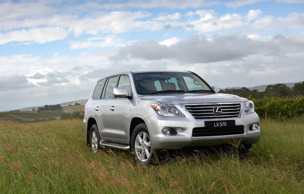 The sky, meadow, lexus, lx570, luxury SUV