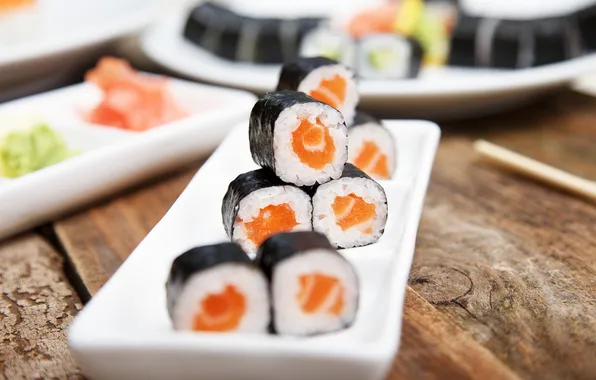 Picture fish, dish, rolls, filling, Japanese cuisine
