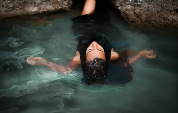 Picture water, girl, wet, brunette