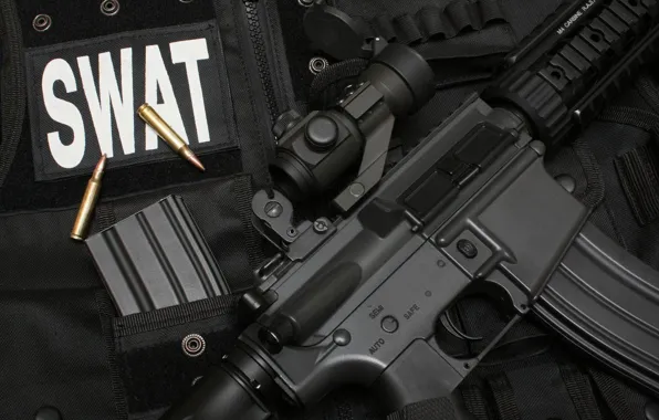 Weapons, machine, sight, swat, shop, vest, carabiner, m-4