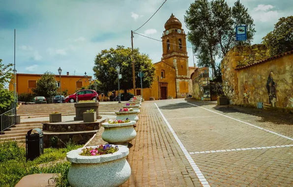 The city, Italy, Cathedral, Sardinia, medieval architecture, Province of Oristano