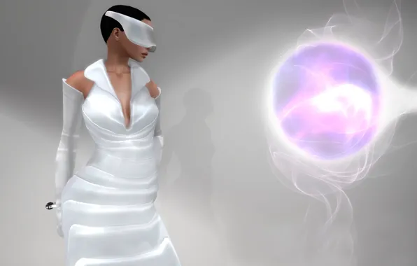 Picture girl, sphere, render