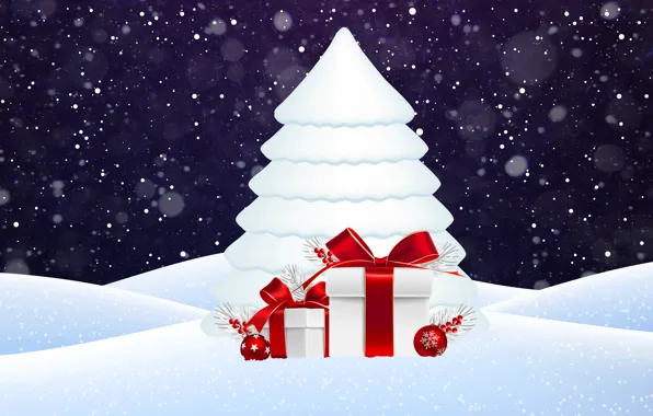 Snow, Christmas, Snowflakes, Background, New year, Holiday, Art, Christmas