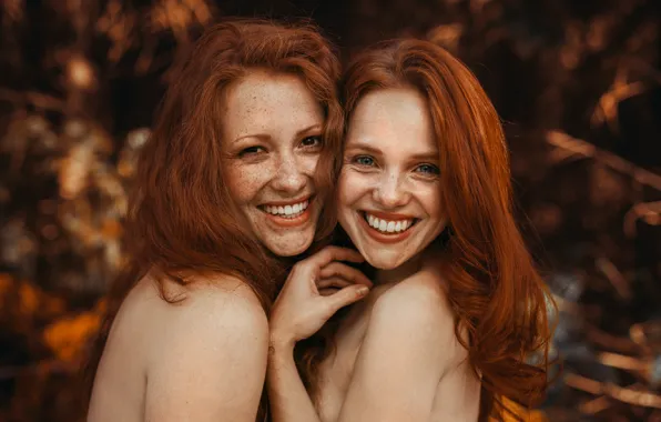 Picture girl, face, smile, background, hair, brown hair