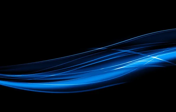 Line, strip, neon, black background, wavy, Cerny