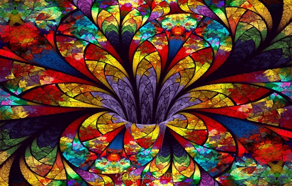 Bright, abstraction, stained glass, colorful, colors, funnel, abstraction 3d