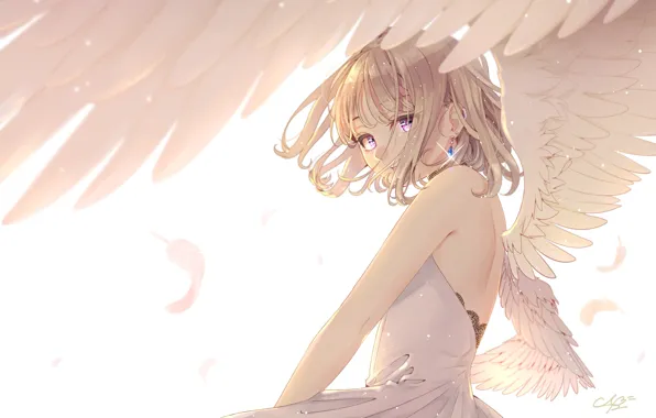 Picture look, girl, wings, angel