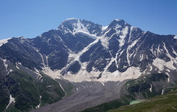 Summer, the sky, mountains, nature, glacier, seven, the Caucasus