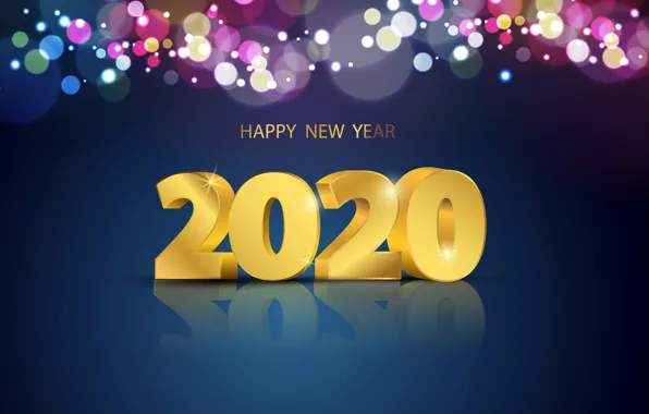 Picture reflection, figures, New year, 2020