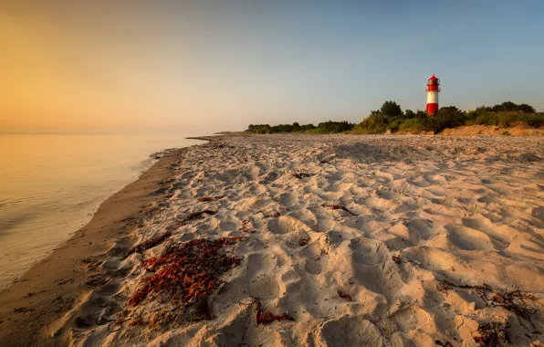 Picture sand, coast, lighthouse