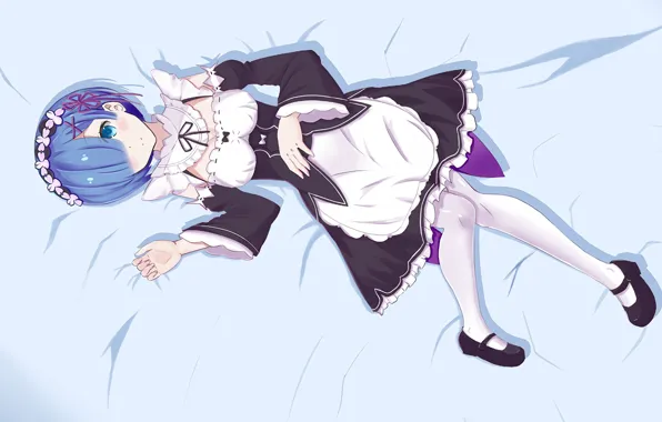 Girl, the demon, lies, anime, the maid, art, Rem, Re: Zero kara hajime chip isek …