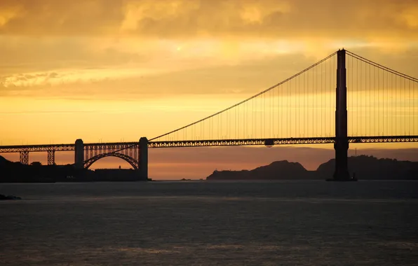 Picture sea, bridge, San Francisco, Golden gate bridge