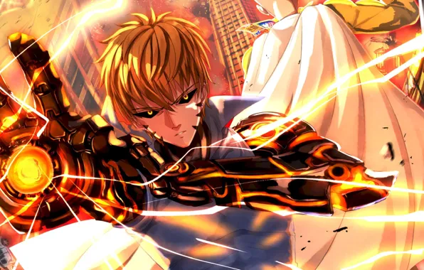 Anime, art, One Punch Man, Genos