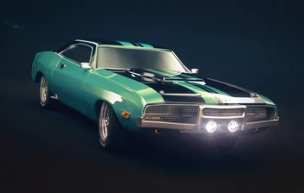 Dodge, challenger, render